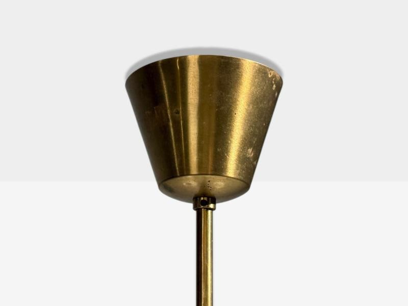 Swedish Modern, Pendant Light, Brass, Opal Glass, Sweden, 1950s - 6