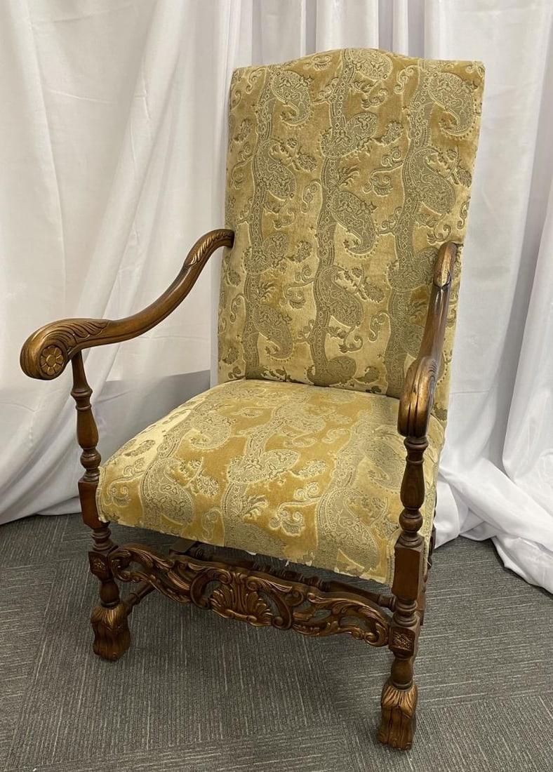 Pair of Throne Chairs, Fauteuils in Louis XIV Fashion, Fine Upholstery - 4