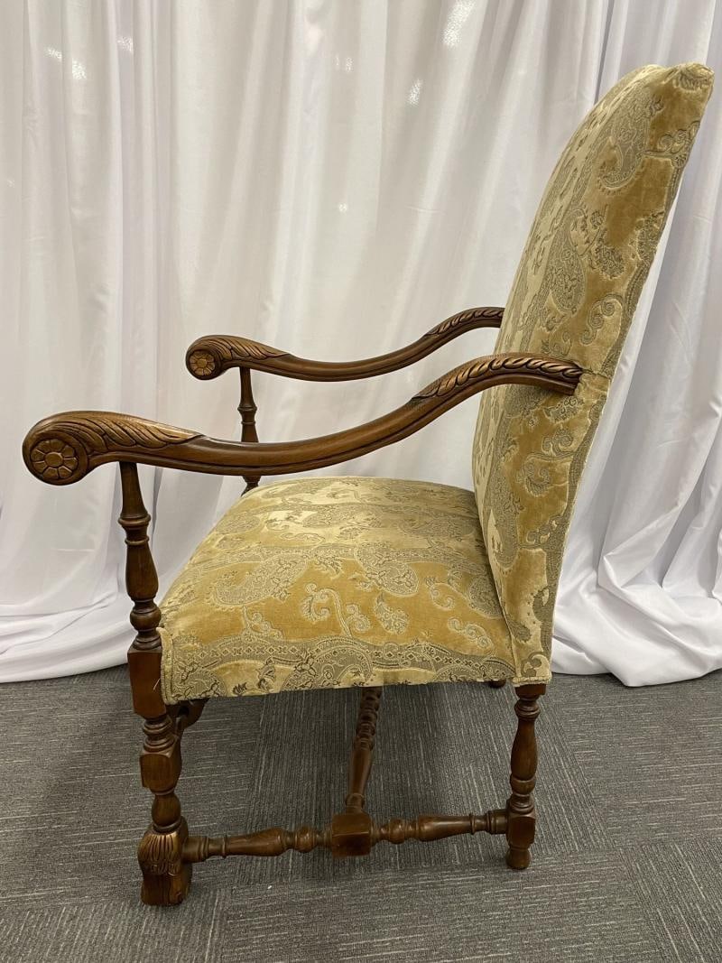 Pair of Throne Chairs, Fauteuils in Louis XIV Fashion, Fine Upholstery - 5