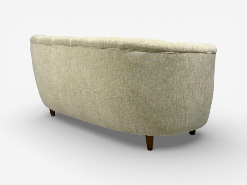 Danish Modern, Banana Sofa, Beechwood, Green Fabric, Denmark, 1940s - 9