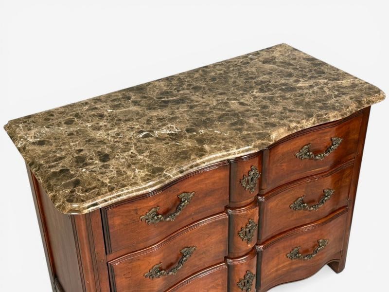 Hickory Chair, Louis XV Style Commodes, Wood, Brass, Marble, USA, 1980s - 11
