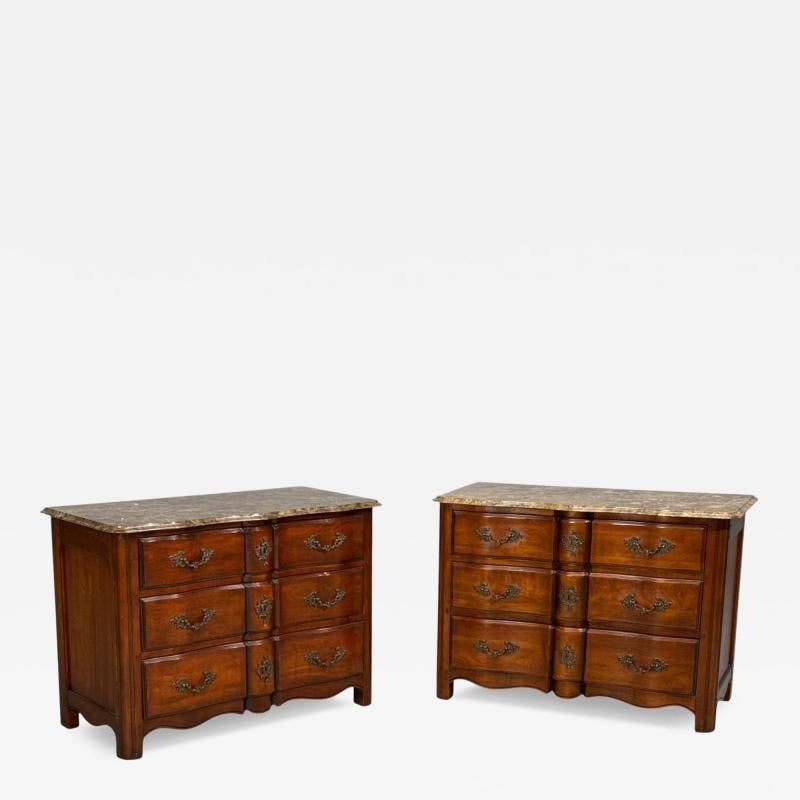 Hickory Chair, Louis XV Style Commodes, Wood, Brass, Marble, USA, 1980s (1 of 13)