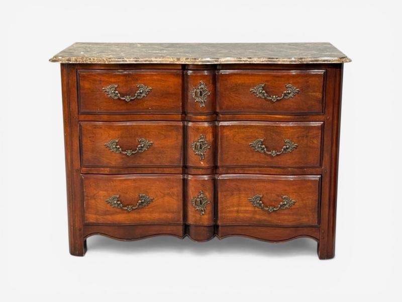 Hickory Chair, Louis XV Style Commodes, Wood, Brass, Marble, USA, 1980s - 9