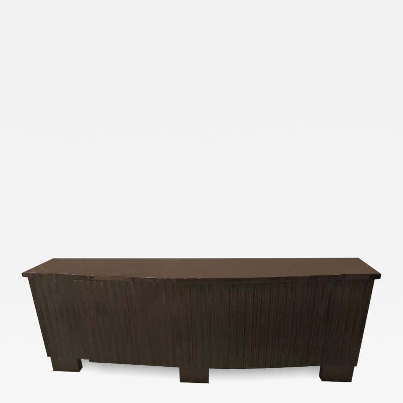 Palatial Pace Collection Wavy Front Mahogany Lacquered Credenza or Sideboard (1 of 12)