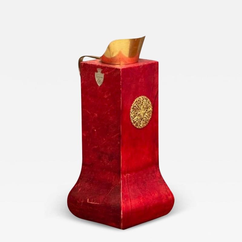 Aldo Tura, Italian Mid-Century Modern, Carafe, Brass, Red Lacquered Goatskin (1 of 10)
