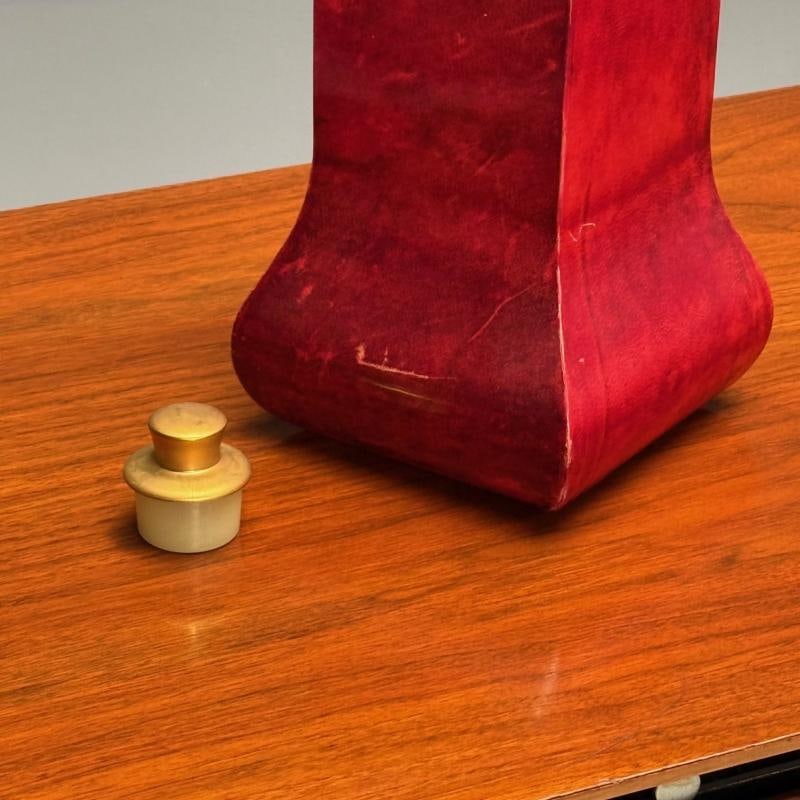 Aldo Tura, Italian Mid-Century Modern, Carafe, Brass, Red Lacquered Goatskin - 8