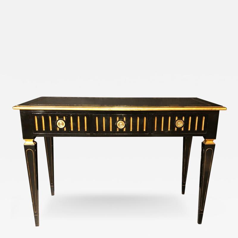 Ebony and Parcel-Gilt Decorated Three-Drawer Desk, Maison Jansen attr. (1 of 12)