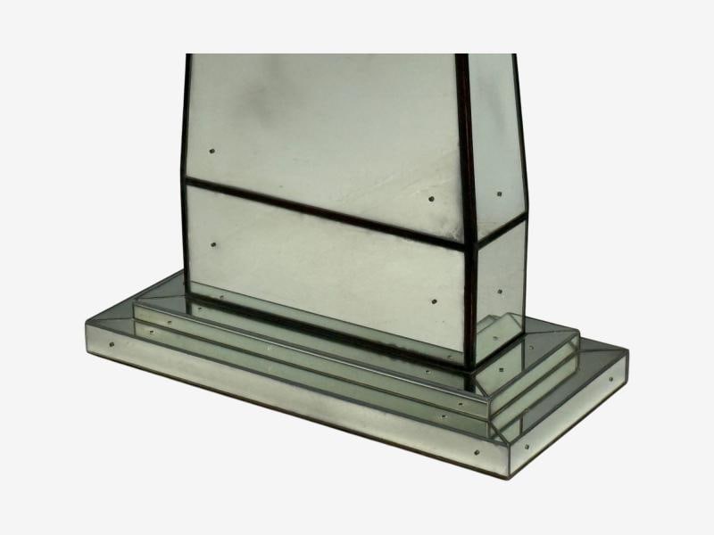Art Deco Style, Mirrored Console Tables, Painted Wood, Distressed Glass - 11