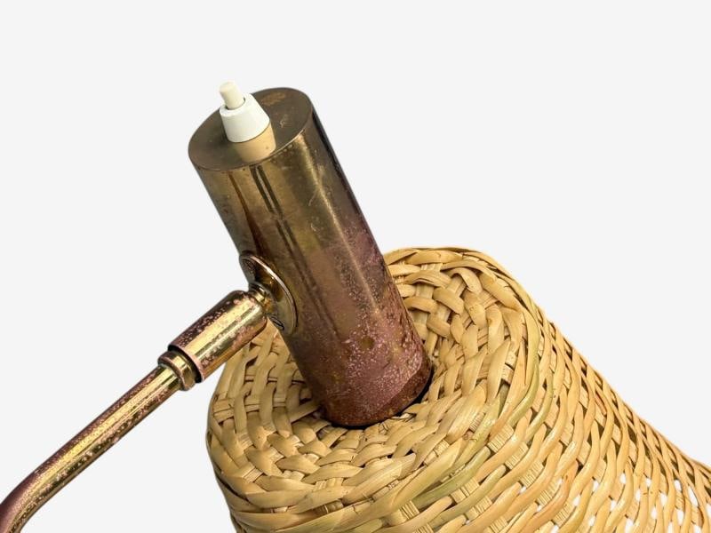 Bergboms, Swedish Modern, Floor Lamp, Brass, Cane, Sweden, 1960s - 7