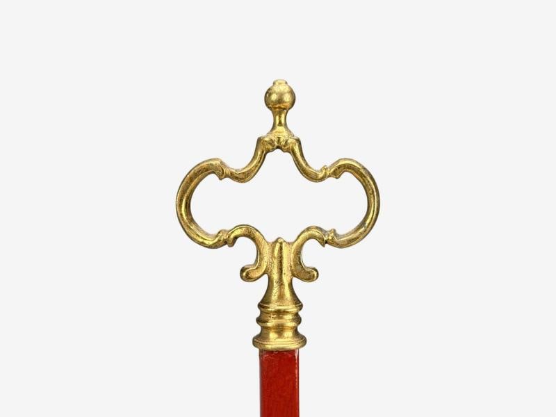 Chinese Export, Painted Metal, Brass, Red Japanned Table Lamp, 20th C. - 7
