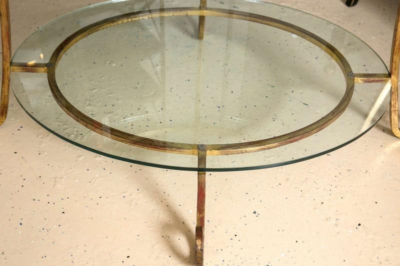 Three-Tier Tall Wide Glass and Gilt Metal Étagère Server Hollywood Regency Style - 3
