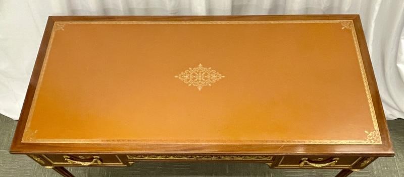 French Tortoise Wood Louis XVI Style Maison Jansen Partners Desk or Bureau Plat - 9