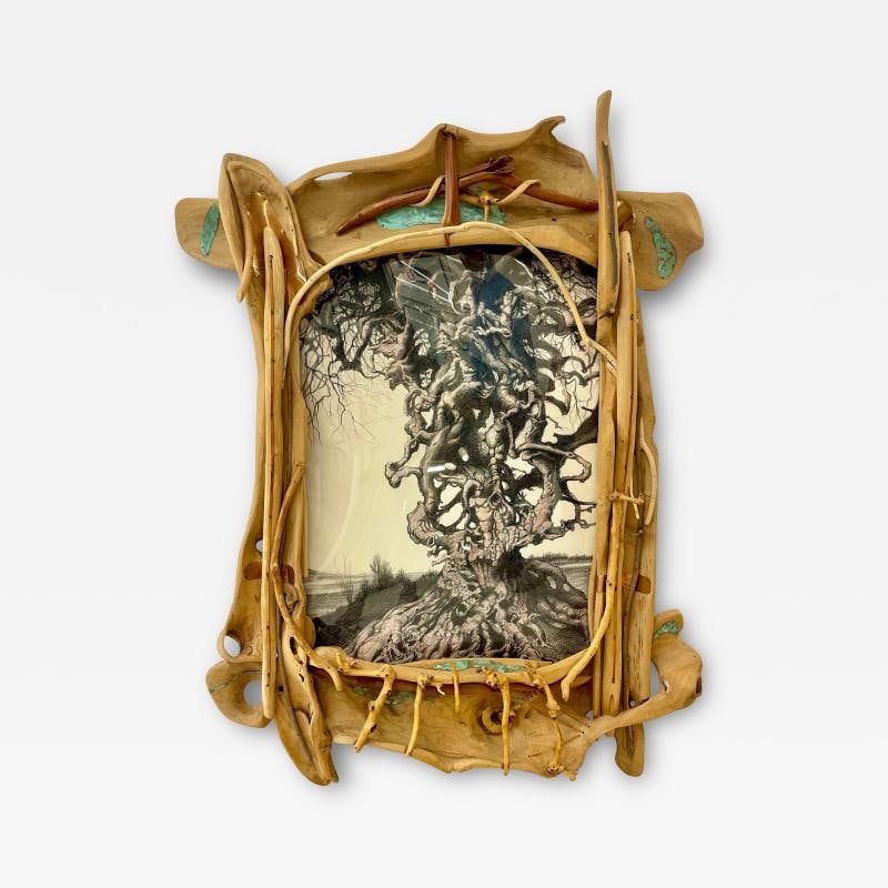 Eccentric Art Nouveau Rustic Frame with a Signed Paul Gorka Print (1 of 2)