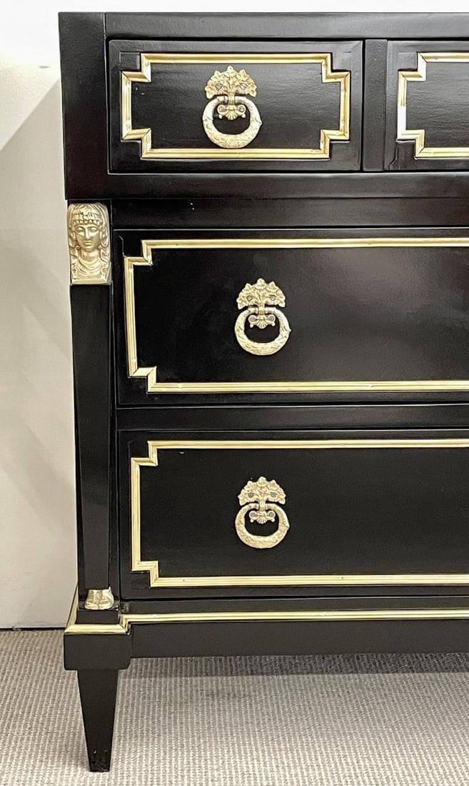19th Cent Ebony Empire Commode or Nightstand, Refinished, Bronze Mounted - 9
