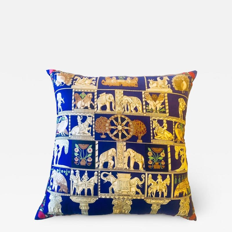 Enormous French Hollywood Regency Style Hermès "Torana" Silk Stuffed Pillow (1 of 9)