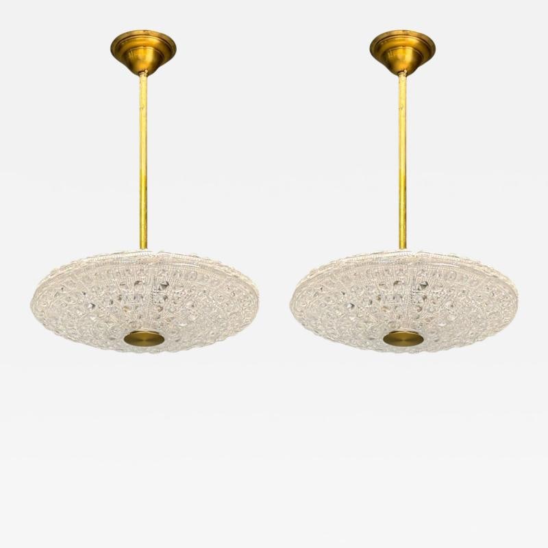 Carl Fagerlund, Brass, Glass, Pendant Lights, Sweden, 1940s (1 of 10)
