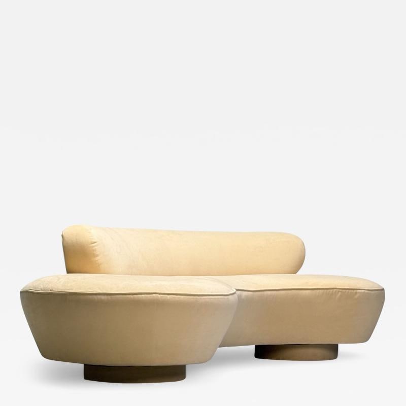 Vladimir Kagan, Directional, Mid-Century Modern, Serpentine Cloud Sofa, Velvet (1 of 12)