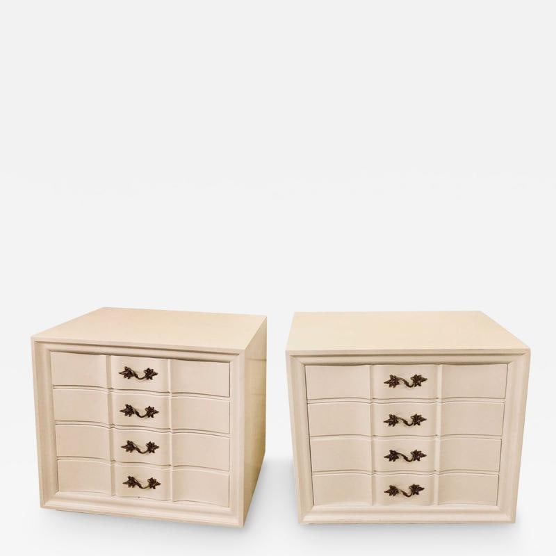 Pair of Hollywood Regency Style White Lacquered Dressers or Commode Chest (1 of 13)