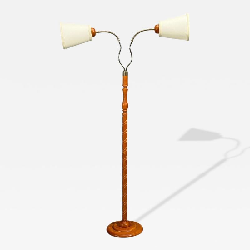 Markslöjd, Floor Lamp, Light Wood, Metal, Fabric, Sweden, 1990s: Title: Markslöjd, Floor Lamp, Light Wood, Metal, Fabric, Sweden, 1990s Title: Markslöjd, Floor Lamp, Light Wood, Metal, Fabric, Sweden, 1990s Description 1: Markslöjd, Swedish