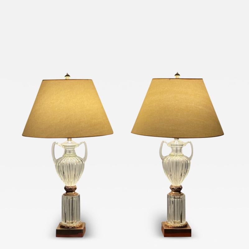 Marbro Lamp Co., Hollywood Regency, Glass, Brass, Urn Form Table Lamps, 2000s (1 of 13)