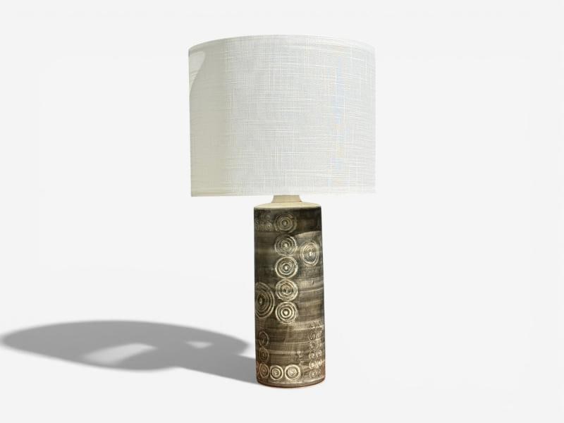 Olle Alberius, Table Lamp, Grey Stoneware, Sweden, 1970s - 2