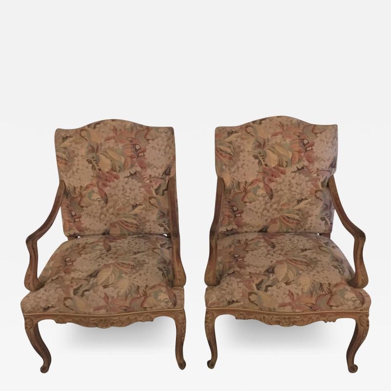 Pair of Distressed Finely Carved Louis XV Style Fauteuils Manner Jansen: Title: Pair of Distressed Finely Carved Louis XV Style Fauteuils Manner Jansen Title: Pair of Distressed Finely Carved Louis XV Style Fauteuils Manner Jansen Description 1: A pair of distressed