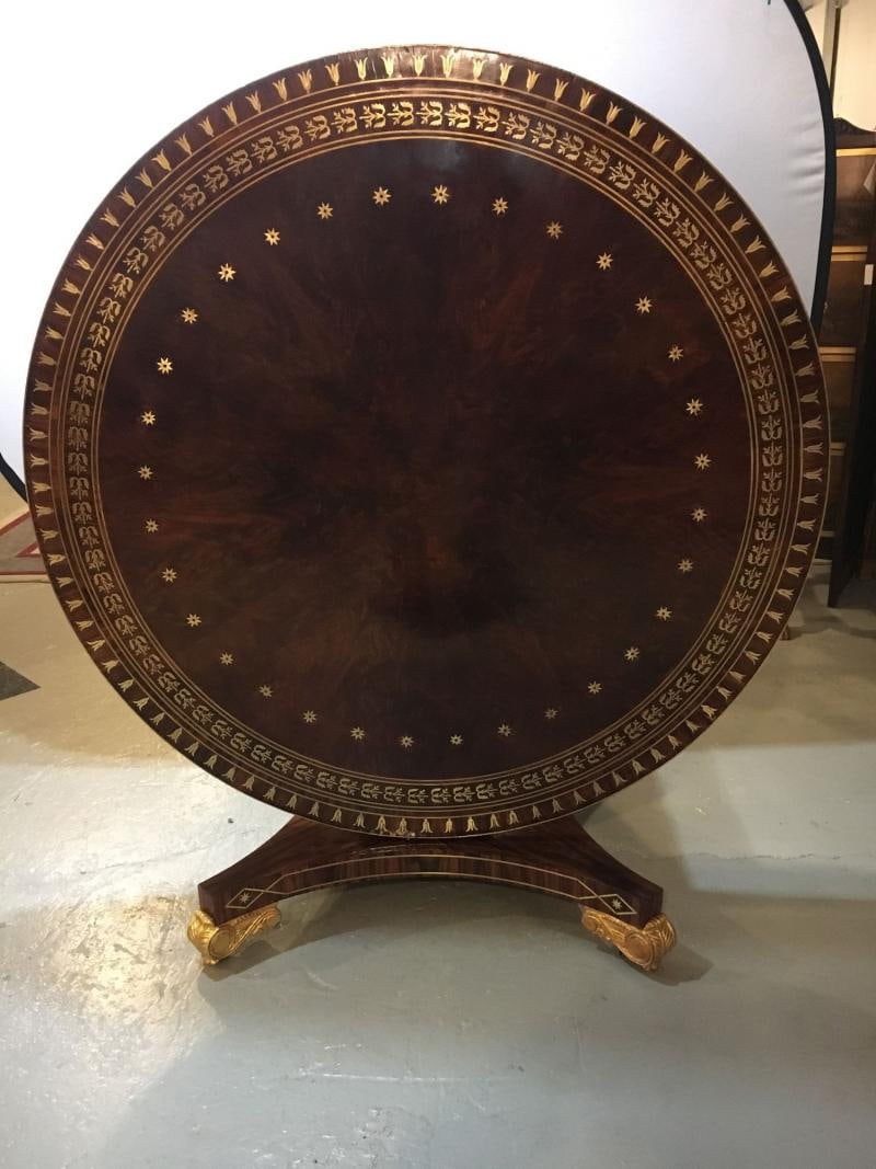 Late 19th-Early 20th Century Russian Neoclassical Boule Inlaid Centre Tilt Table - 8