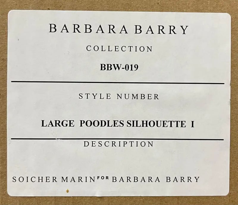 Two Large Poodles Silhouette in Custom Matted Frames - 10