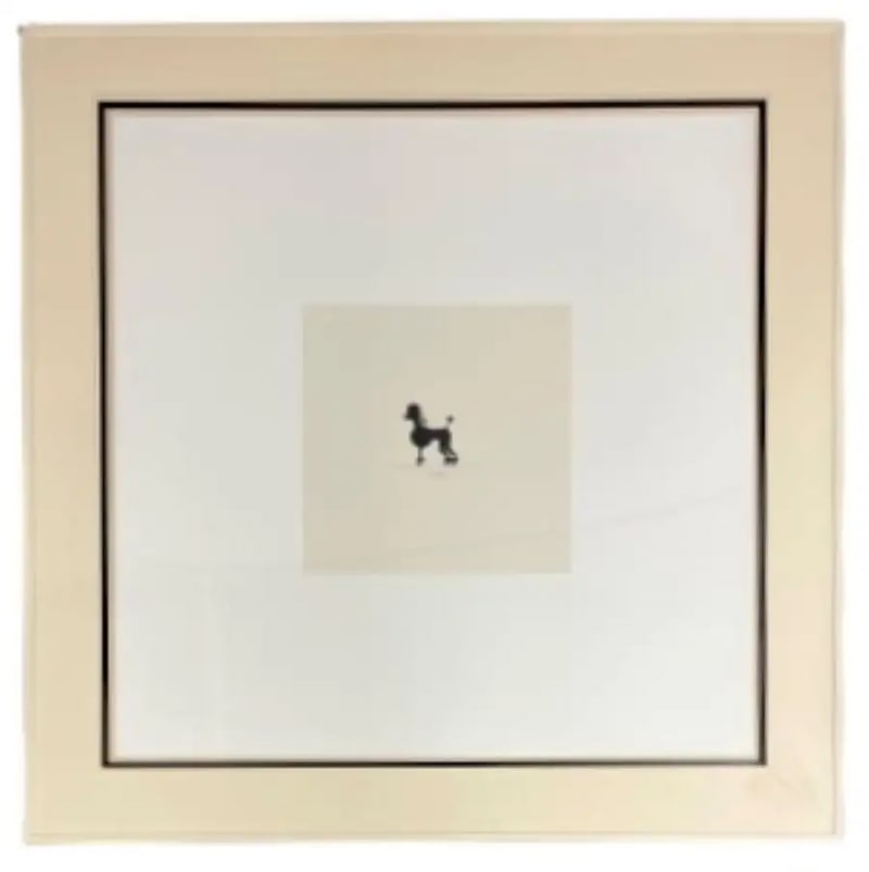 Two Large Poodles Silhouette in Custom Matted Frames - 2