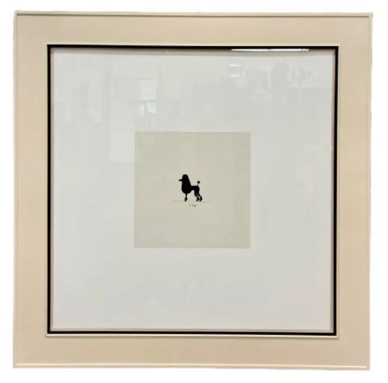 Two Large Poodles Silhouette in Custom Matted Frames - 3