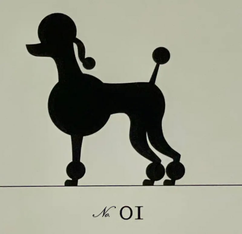 Two Large Poodles Silhouette in Custom Matted Frames - 4