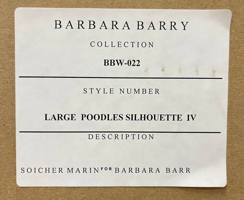 Two Large Poodles Silhouette in Custom Matted Frames - 9