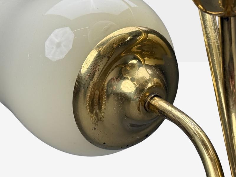 Itsu, Finnish Modern, Pendant Light, Opal Glass, Finland, 1940s - 8
