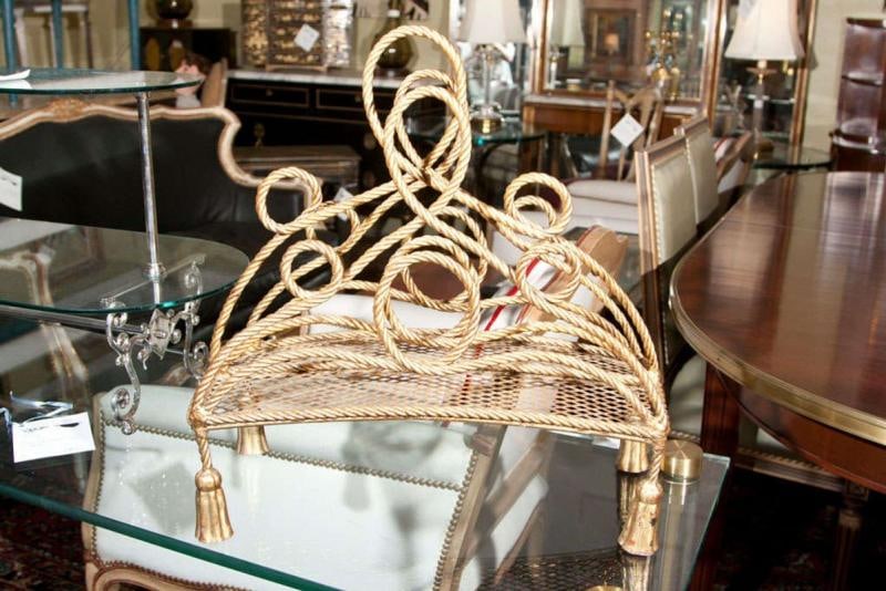 Bronze Magazine Rack Attributed to Maison Jansen - 2