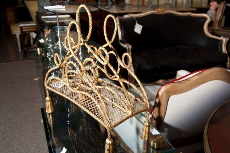 Bronze Magazine Rack Attributed to Maison Jansen - 4