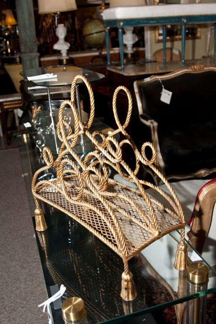 Bronze Magazine Rack Attributed to Maison Jansen - 5