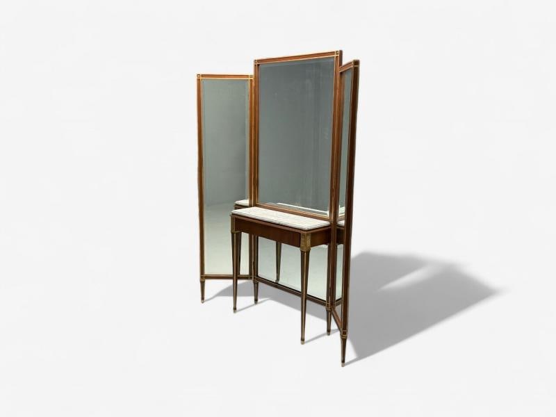 Maison Jansen, Hollywood Regency, Vanity Mirror, Mahogany, Glass, France, 1940s - 5