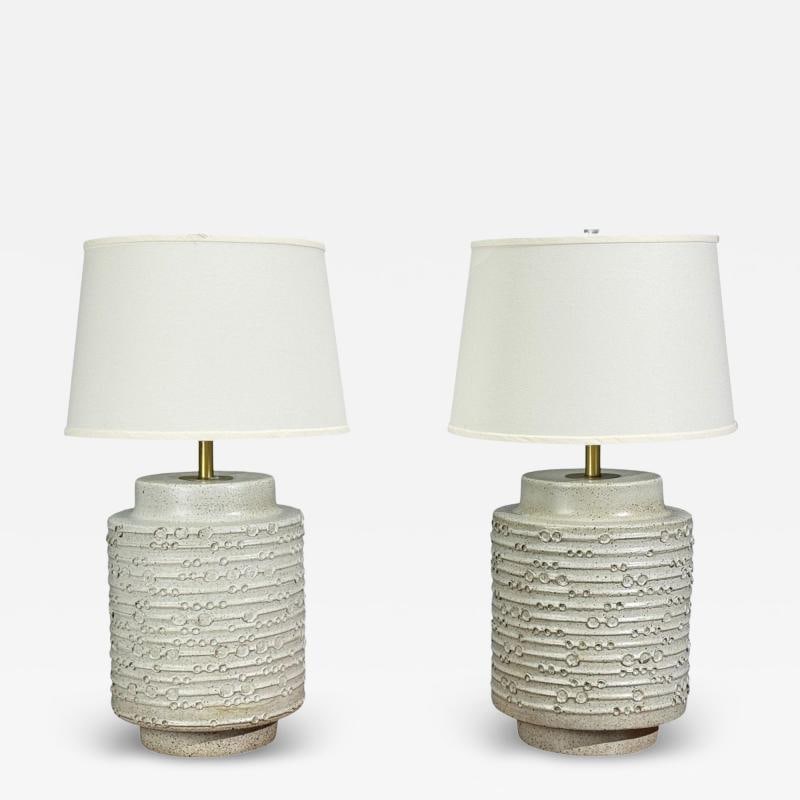 David Cressey, Earthtone Glaze Ceramic, Large Table Lamps, USA, 1970s (1 of 9)