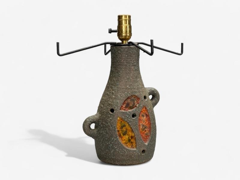 Accolay, Ceramic, Stained Glass, Spun Resin, Table Lamp, France, 1960s - 10