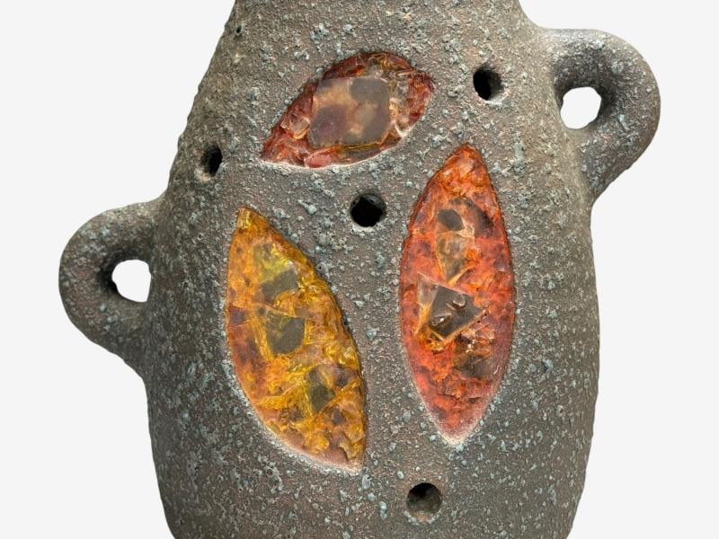 Accolay, Ceramic, Stained Glass, Spun Resin, Table Lamp, France, 1960s - 6