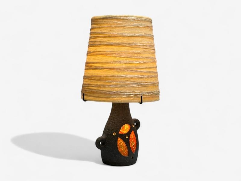 Accolay, Ceramic, Stained Glass, Spun Resin, Table Lamp, France, 1960s - 7