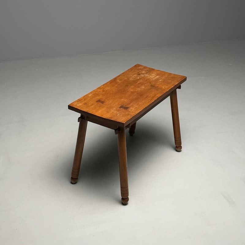 Rustic French Mid-Century Modern Provincial Oak Console Table, Farmhouse - 12