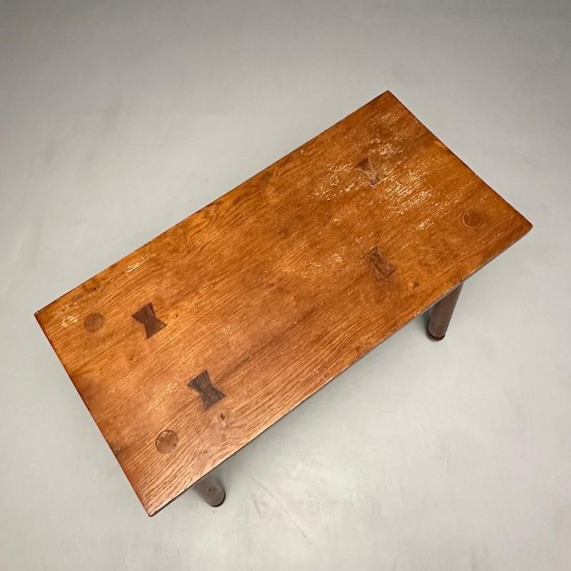 Rustic French Mid-Century Modern Provincial Oak Console Table, Farmhouse - 13