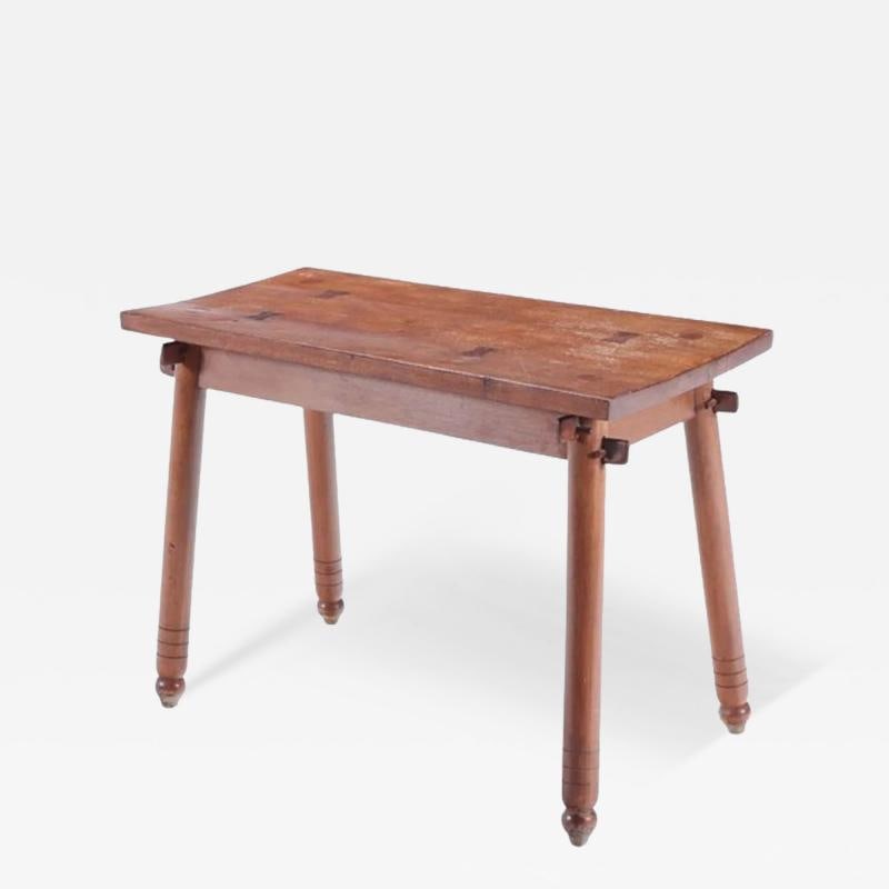 Rustic French Mid-Century Modern Provincial Oak Console Table, Farmhouse - 2