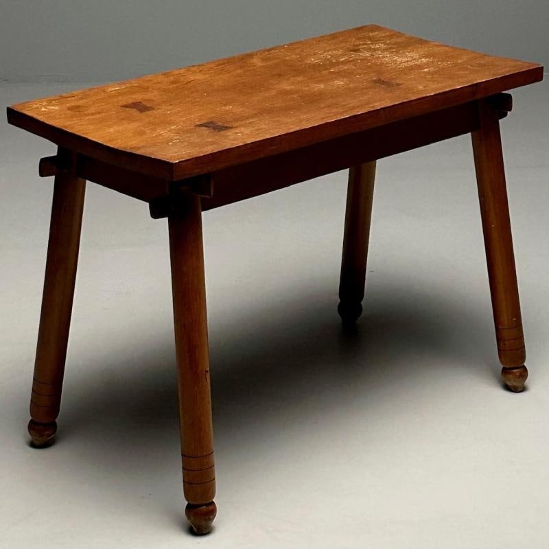Rustic French Mid-Century Modern Provincial Oak Console Table, Farmhouse - 3