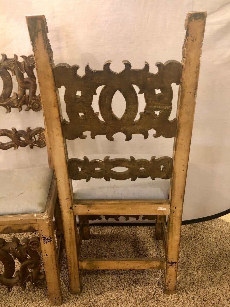 Set of 8 19th Century Italian Renaissance Revival Carved Dining Chairs - 10