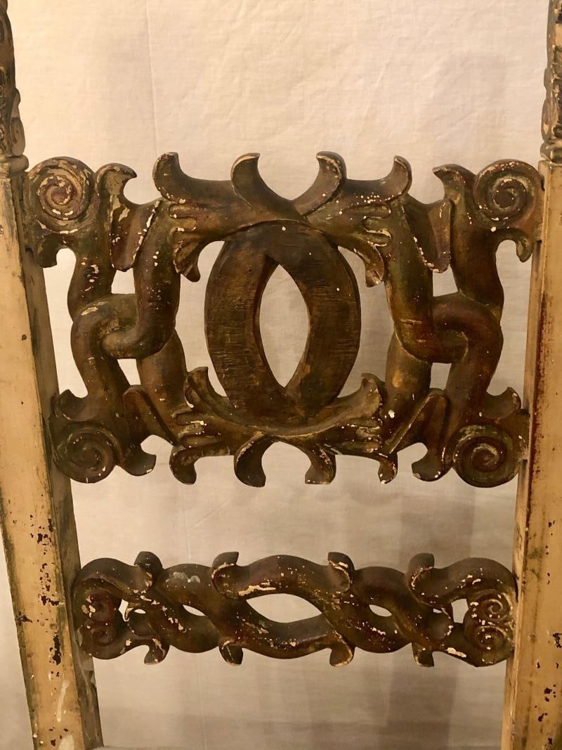 Set of 8 19th Century Italian Renaissance Revival Carved Dining Chairs - 5