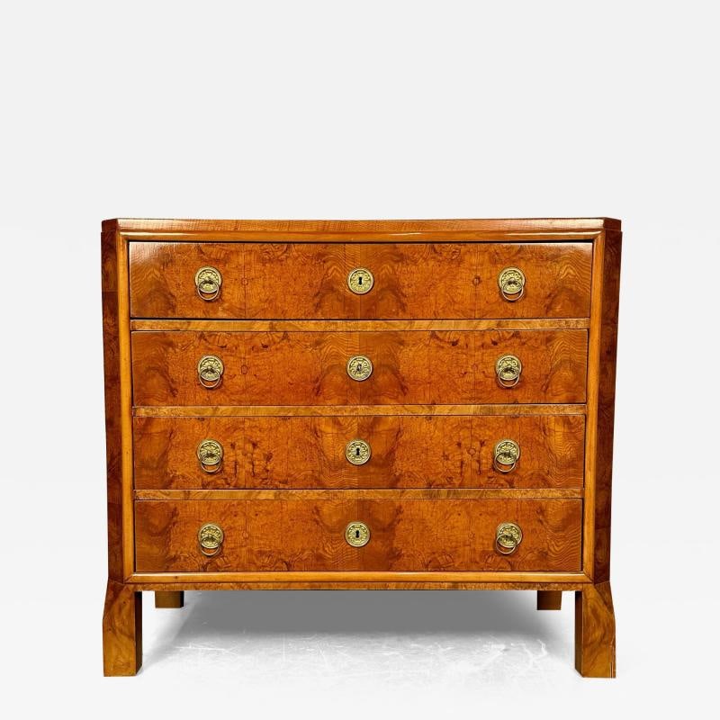Refinished Biedermeier Four Drawer Satin Birch Chest, Dresser or Commode, 1850s (1 of 13)