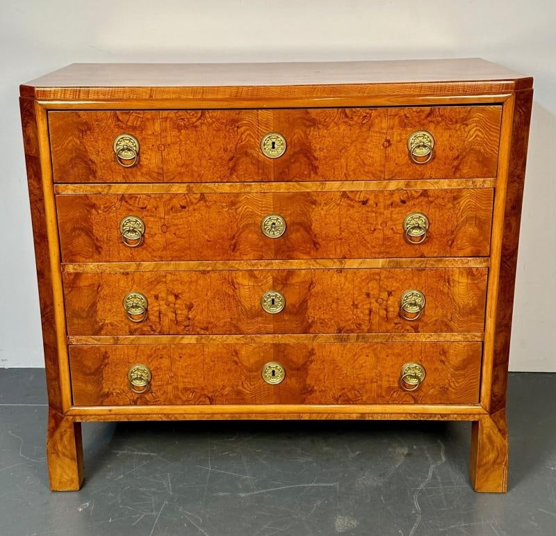 Refinished Biedermeier Four Drawer Satin Birch Chest, Dresser or Commode, 1850s - 3