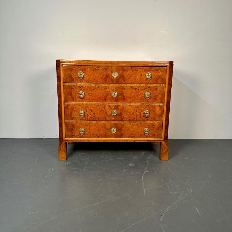 Refinished Biedermeier Four Drawer Satin Birch Chest, Dresser or Commode, 1850s - 4